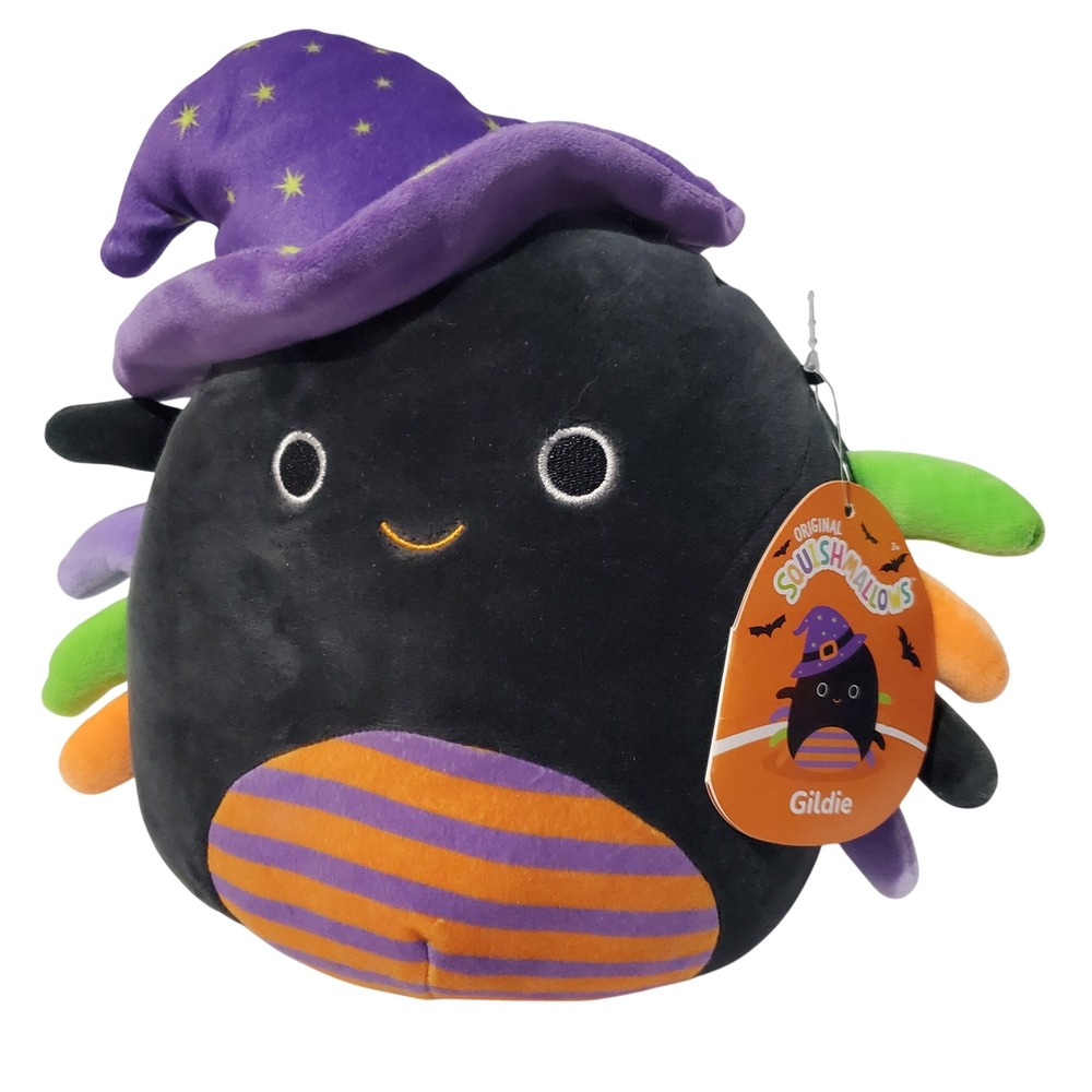 Squishmallows 8 Inch Gildie the Spider Halloween Wizard Hat Plush 2022 NWT